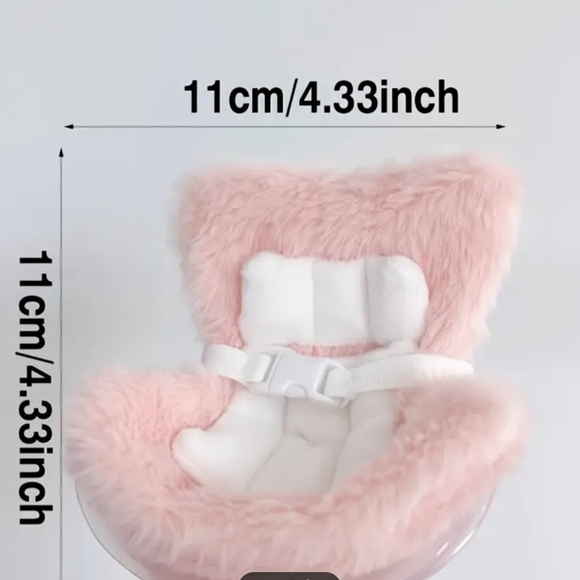 [Cute Safety] Car Seat For  labubu plush seat In Blue Or White - Picture 2 of 5